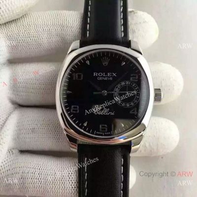 Grade 1A Replica Rolex Cellini Danaos Watch Black Face Stainless Steel